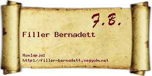 Filler Bernadett névjegykártya