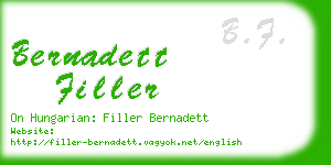 bernadett filler business card